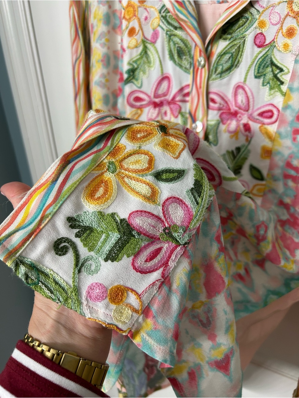 John Mark Colorful Blouse Top Small - Picture 5 of 10